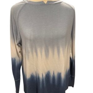 CHARLIE B Blue and Cream Gradient Top